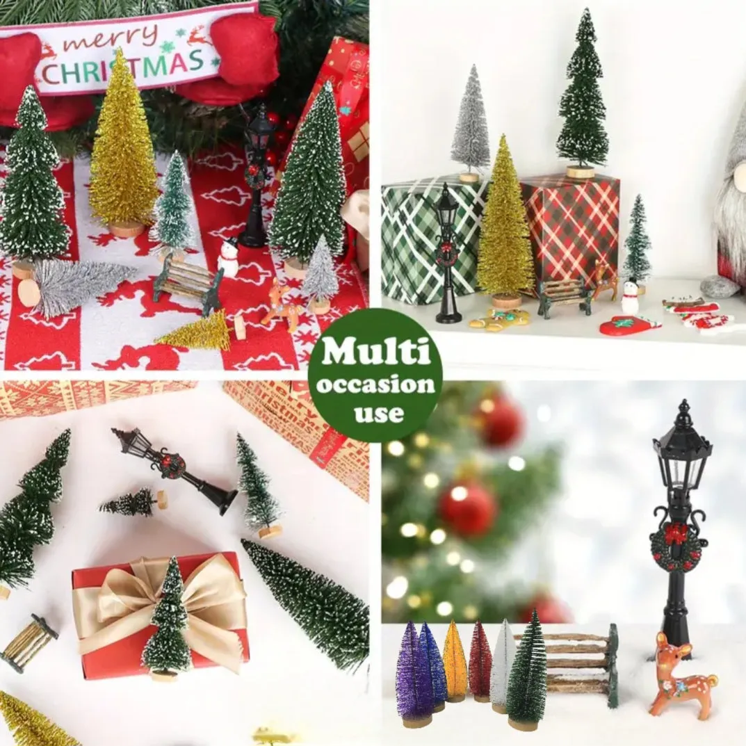 12" Mini Christmas Trees with Glitter - Large