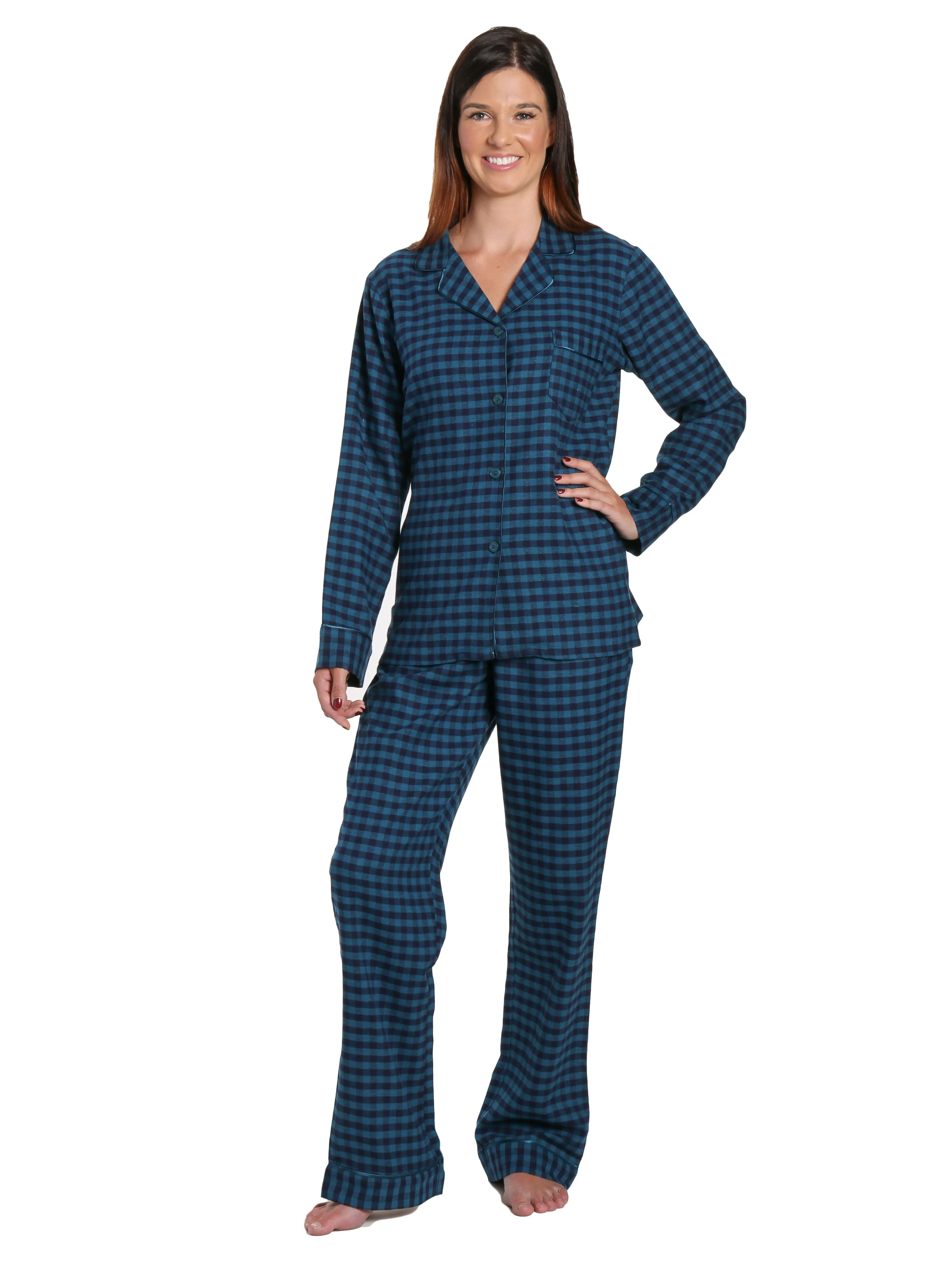 2Pc Lightweight Flannel Womens Pajama Sets