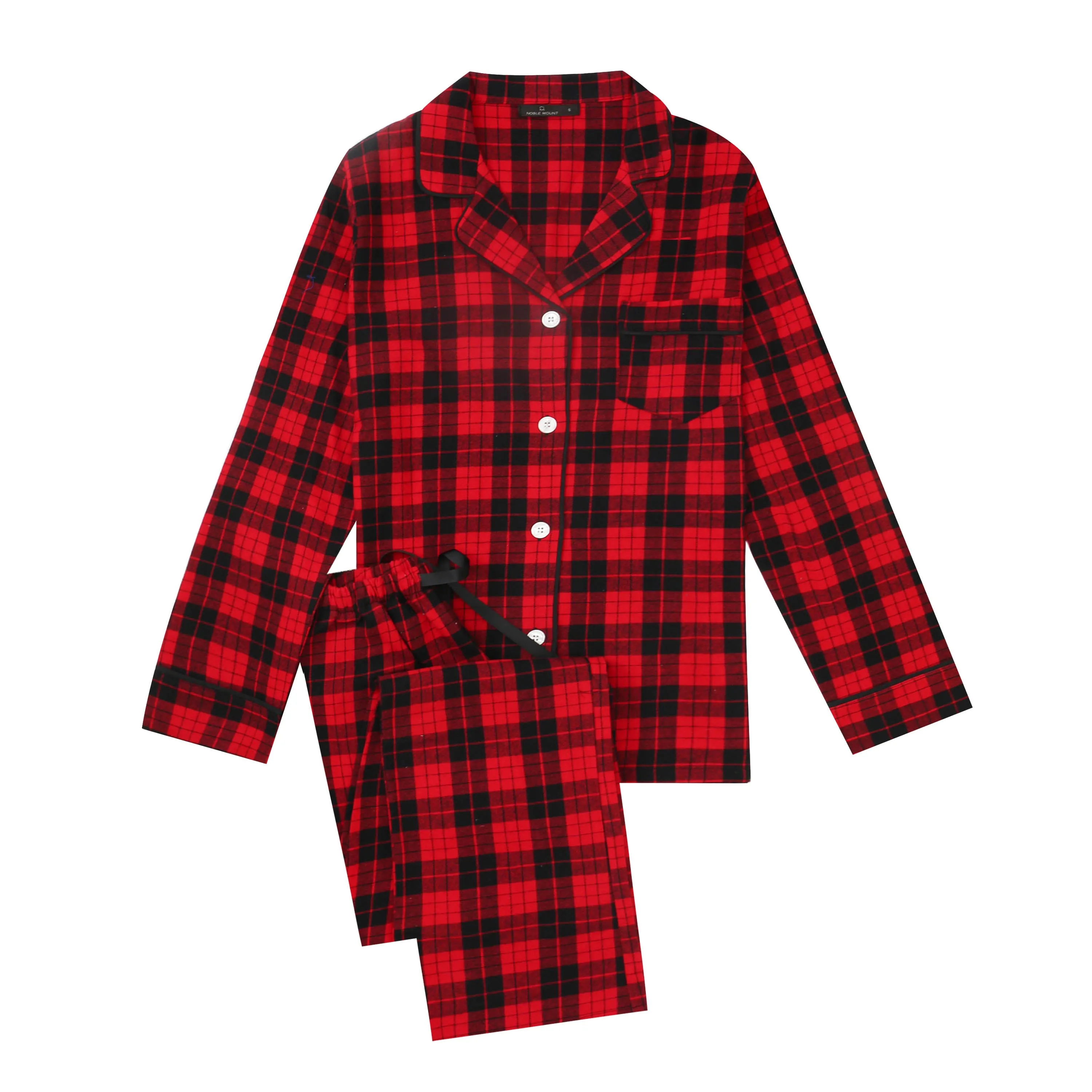 2Pc Lightweight Flannel Womens Pajama Sets