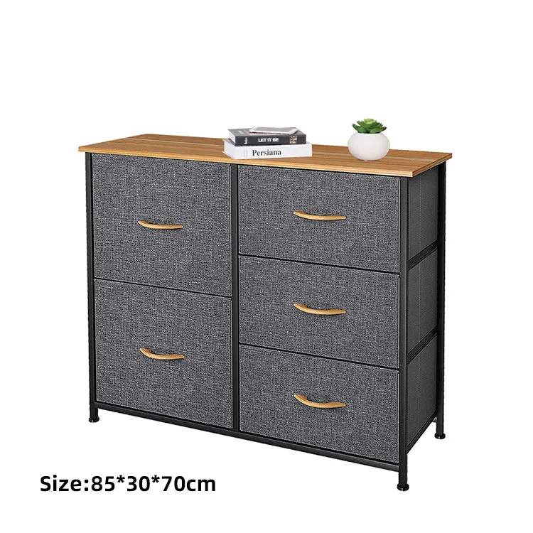 5 Drawers Steel Frame Fabric Storage Tower