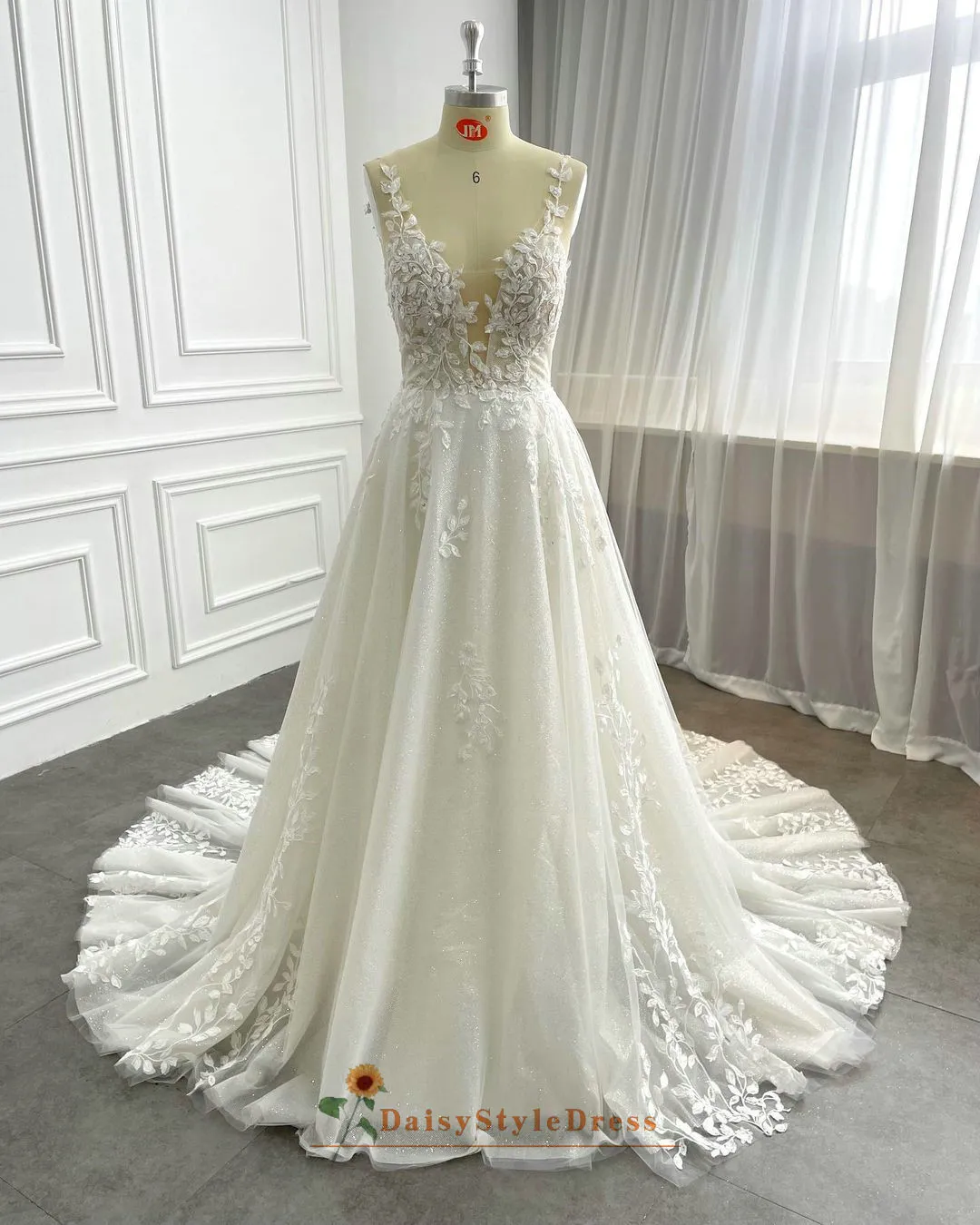 A line Sparkle Ivory Wedding Dress