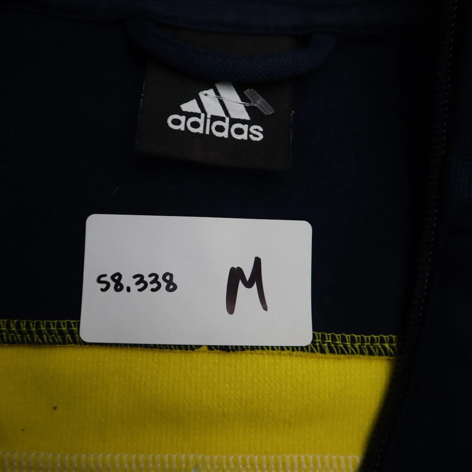 Adidas Mens Michigan Wolverines NCAA Track Jacket Blue Gold on Field Size Large