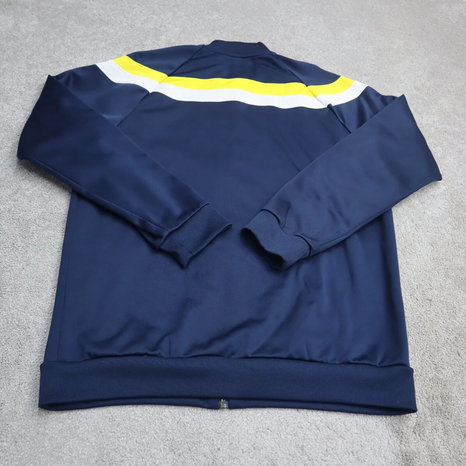 Adidas Mens Michigan Wolverines NCAA Track Jacket Blue Gold on Field Size Large