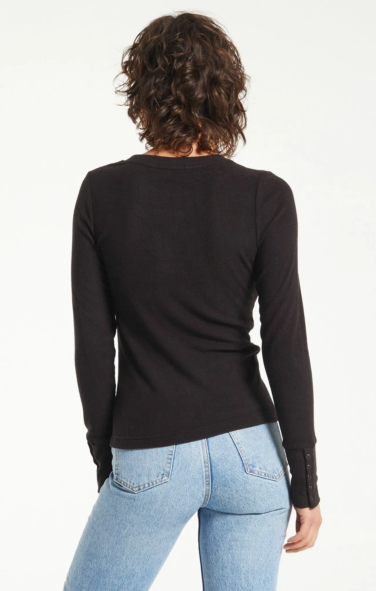 Alex Brushed Rib Top | Black, Deep Plum, and Light Oatmeal