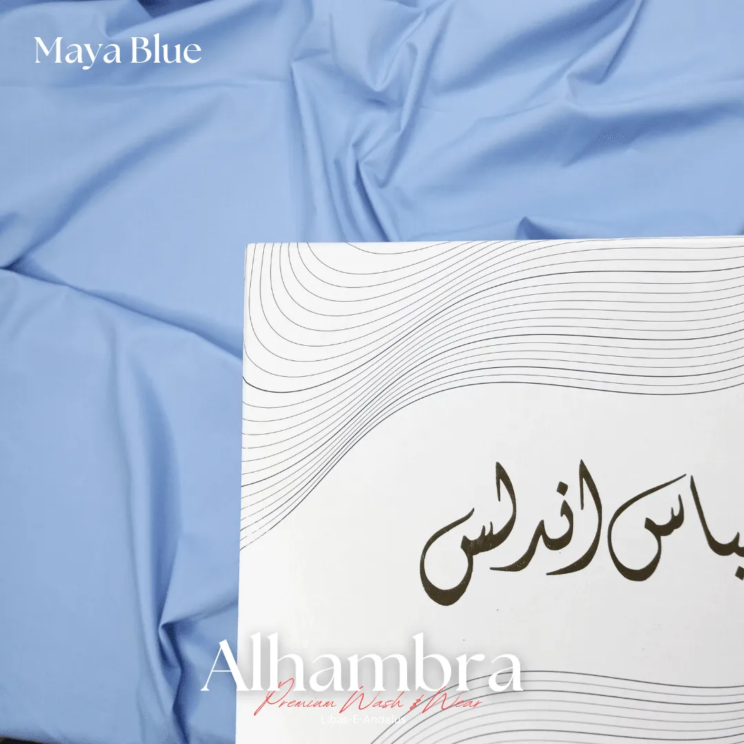 Alhambra Premium 4 Season Wash & Wear Suit (Maya Blue) 4-Meter