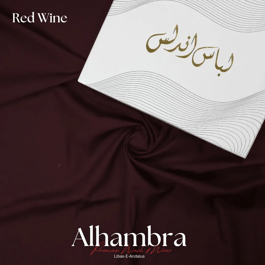 Alhambra Premium 4 Season Wash & Wear Suit (Red Wine) 4-Meter