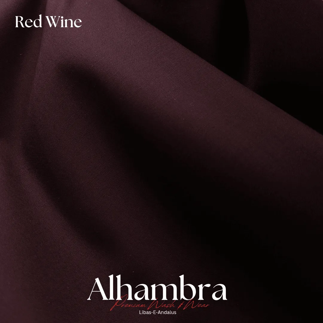 Alhambra Premium 4 Season Wash & Wear Suit (Red Wine) 4-Meter