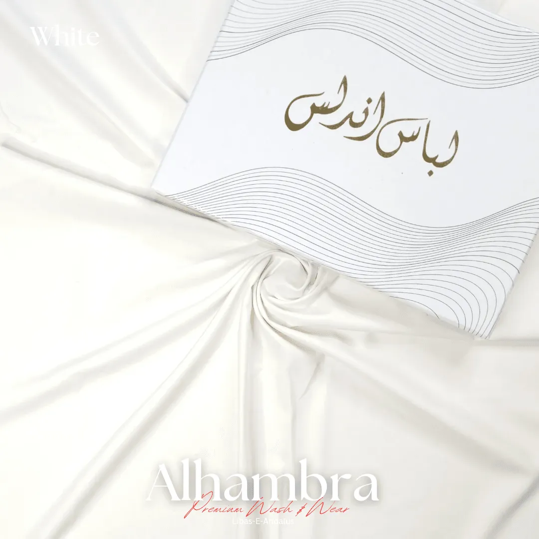 Alhambra Premium 4 Season Wash & Wear Suit (White) 4-Meter