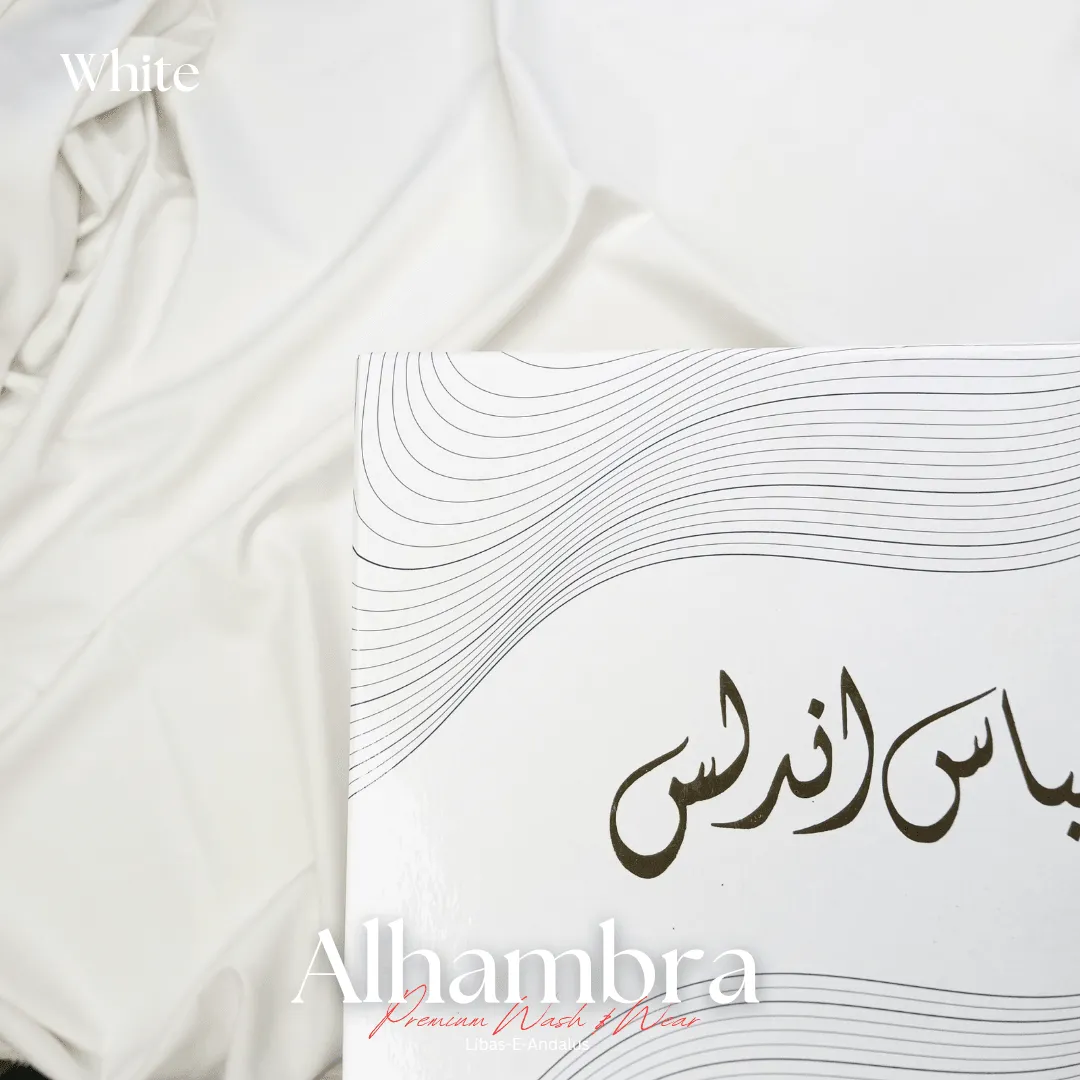 Alhambra Premium 4 Season Wash & Wear Suit (White) 4-Meter