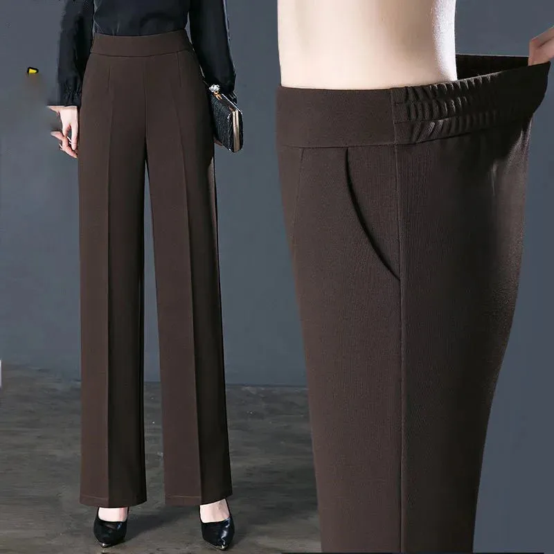 All-Match Elastic High Waist Casual Trousers