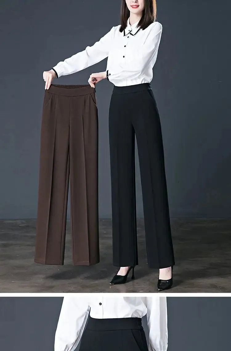 All-Match Elastic High Waist Casual Trousers