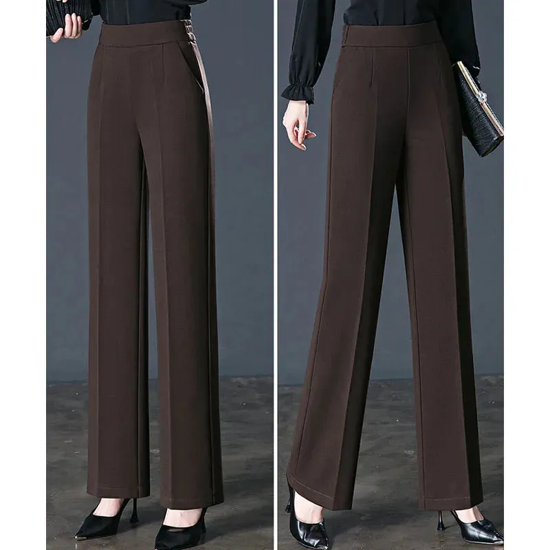 All-Match Elastic High Waist Casual Trousers