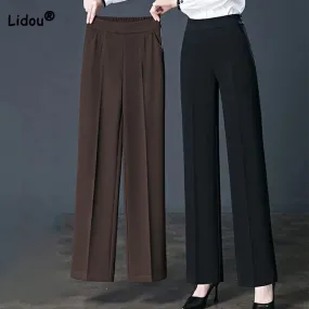 All-Match Elastic High Waist Casual Trousers