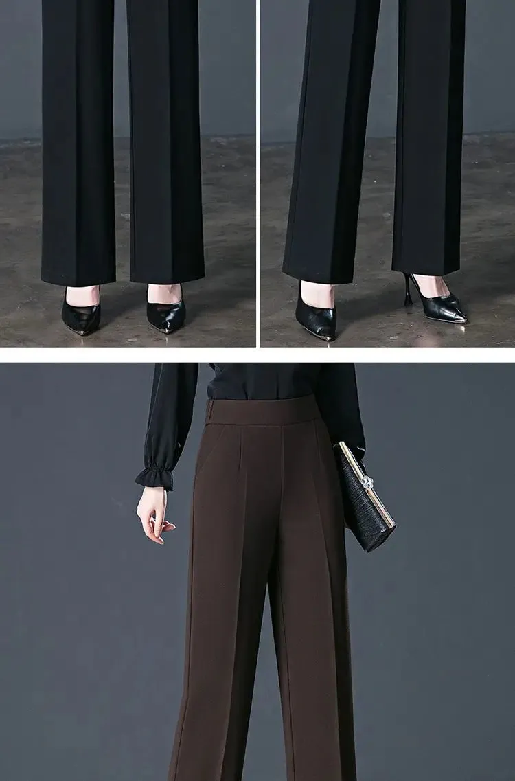 All-Match Elastic High Waist Casual Trousers