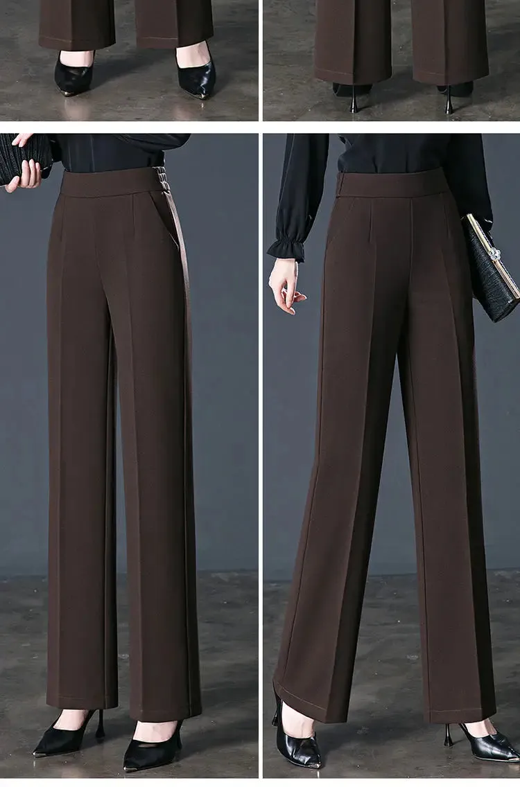 All-Match Elastic High Waist Casual Trousers