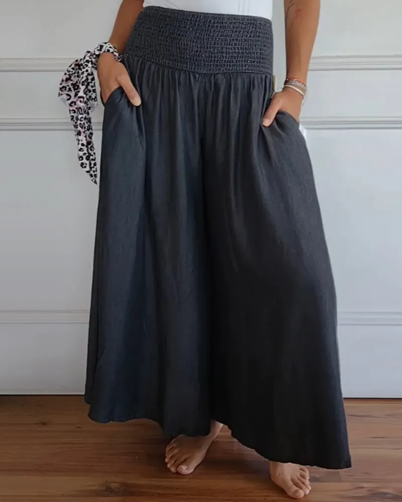 Annabelle - Casual high waist wide leg with pockets