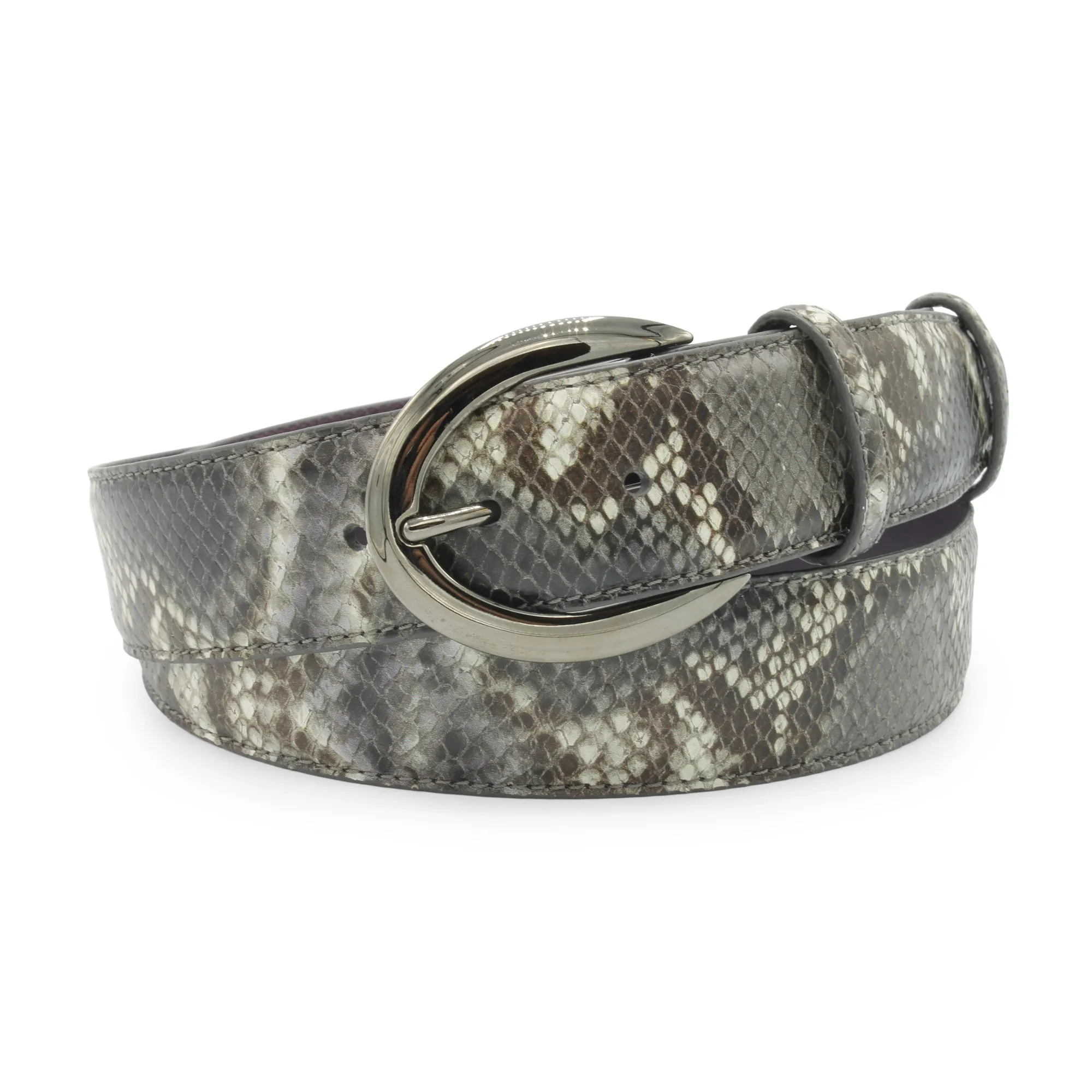 Ash Tone Viper Effect Gunmetal Prong Belt