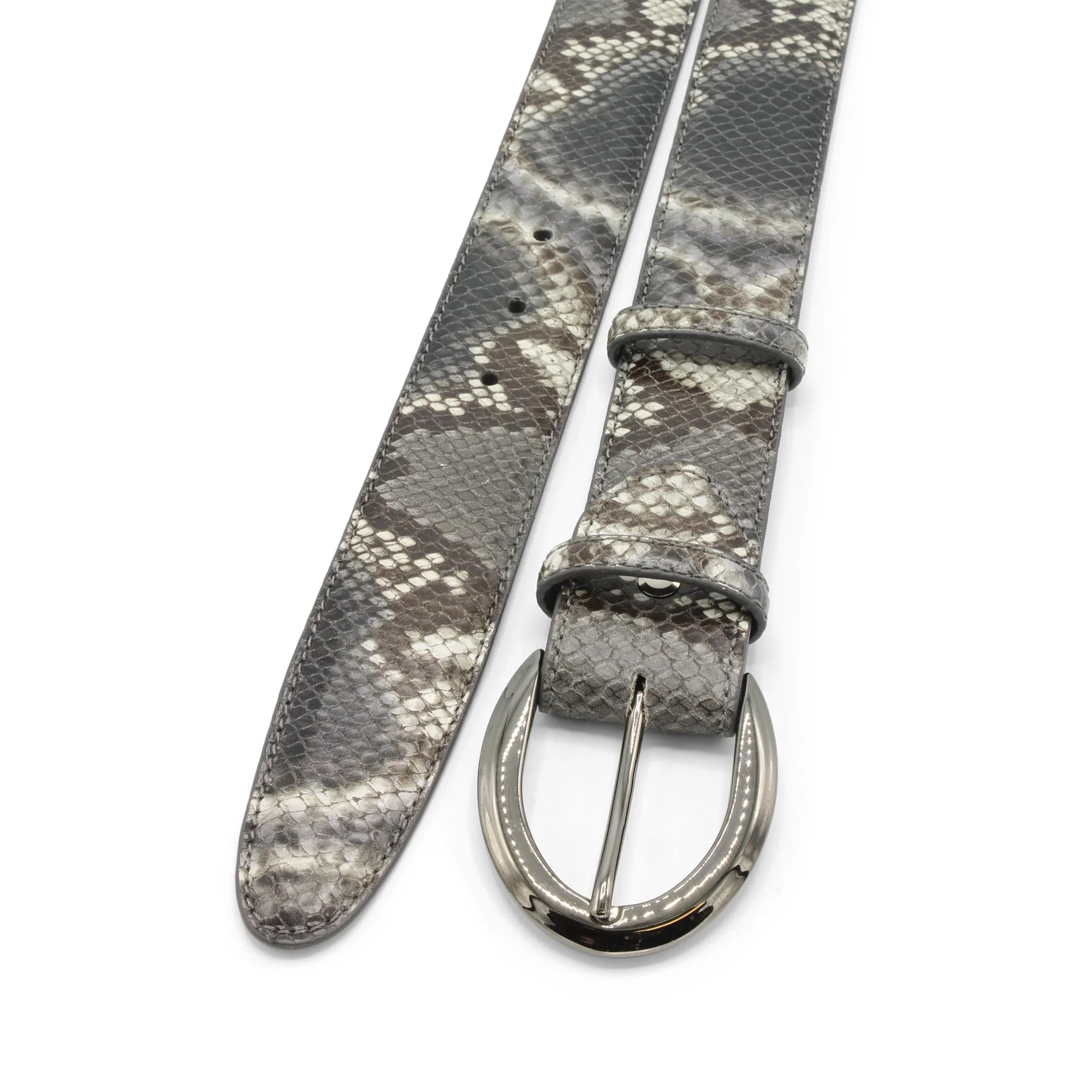 Ash Tone Viper Effect Gunmetal Prong Belt