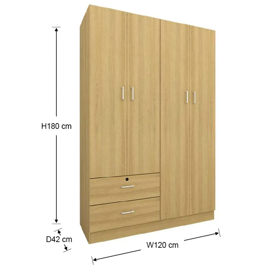 Averie 4 Door with 2 Drawer Wardrobe