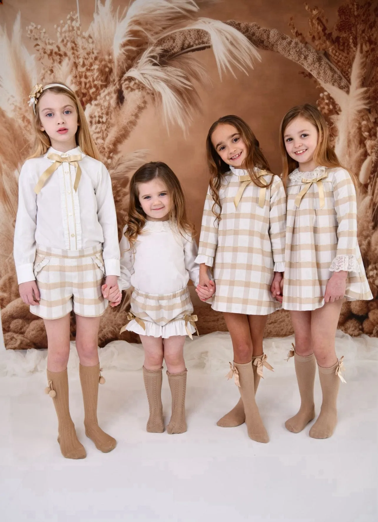 AW24 Rochy Girls Camel & White Short Set