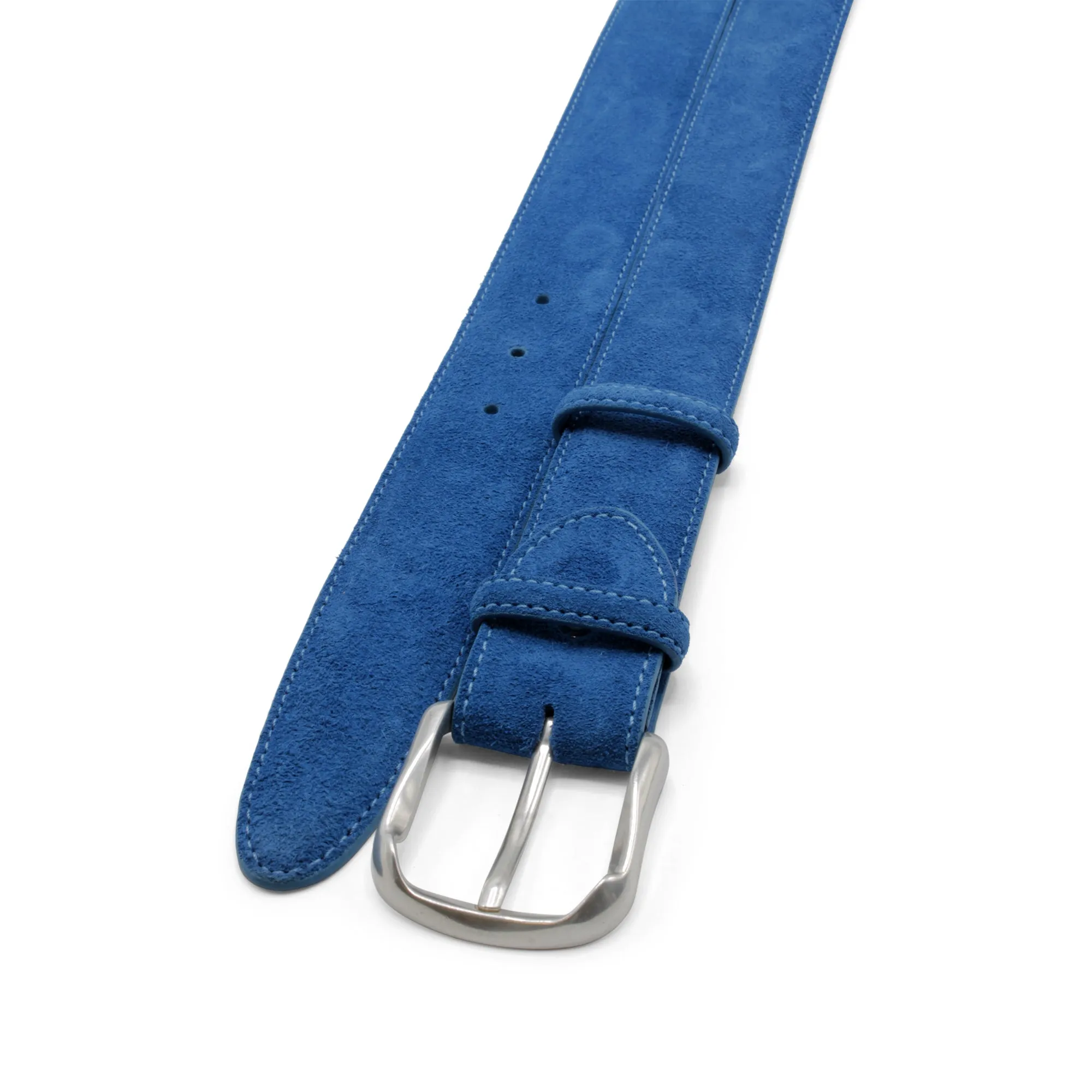 Azure Blue Suede Belt