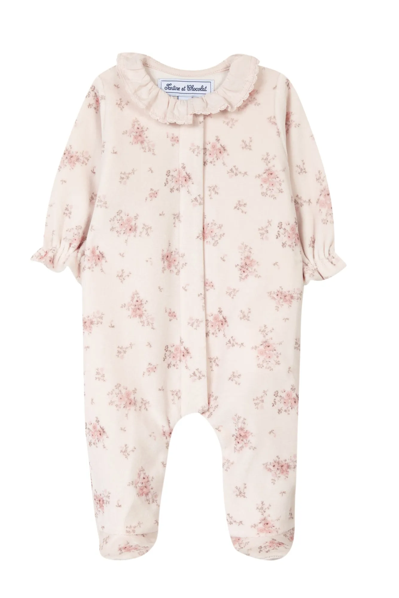 Babygrow - Pale Pink with Floral Print