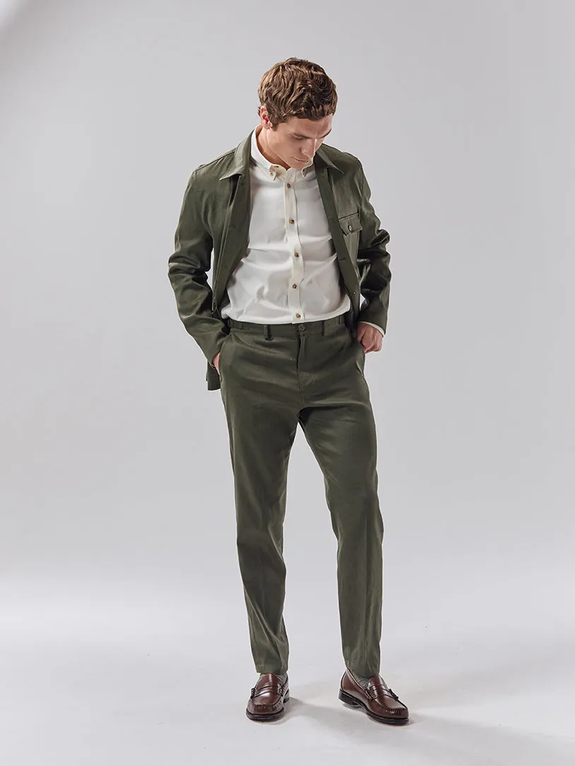 Batch 05 - Mens Bottle Green Linen Suit