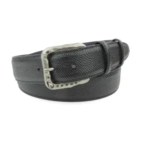 Black Carung Texture Beaten Crystal Prong Belt