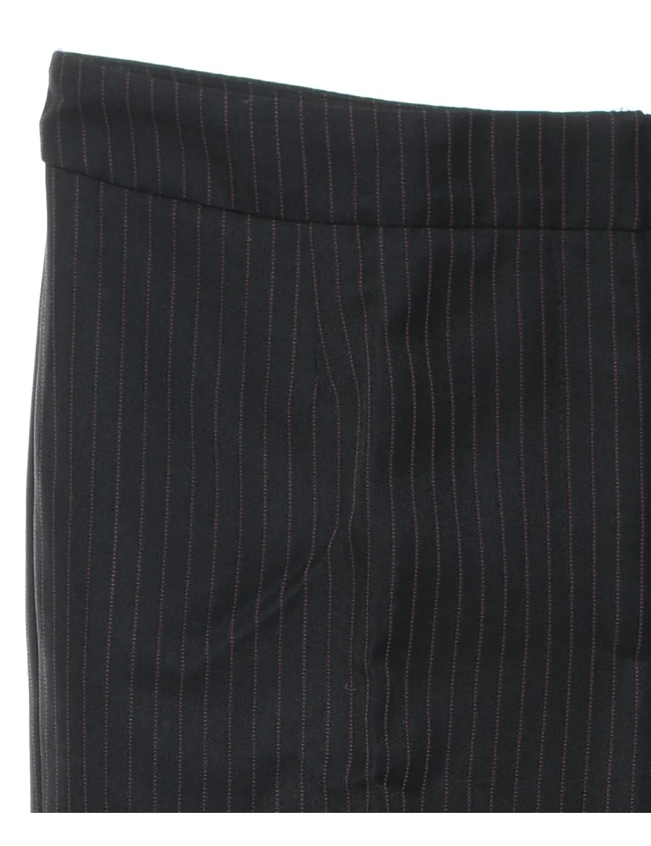 Black Classic Pinstriped Trousers - W32 L30