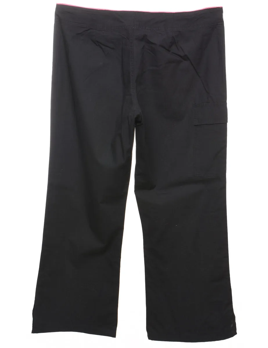 Black Cropped Y2K Cargo Trousers - W36 L29