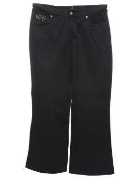 Black Embellished Y2K Trousers - W34 L28