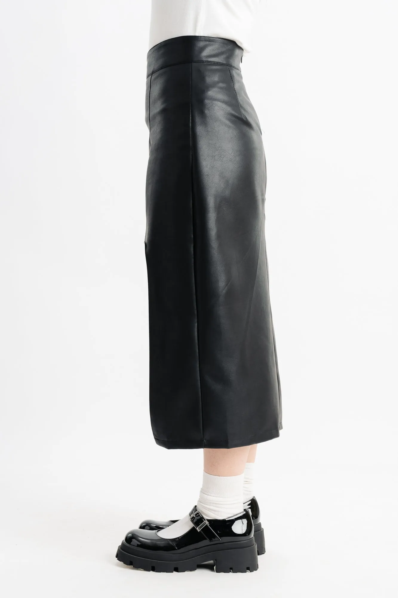 Black High Slit Skirt