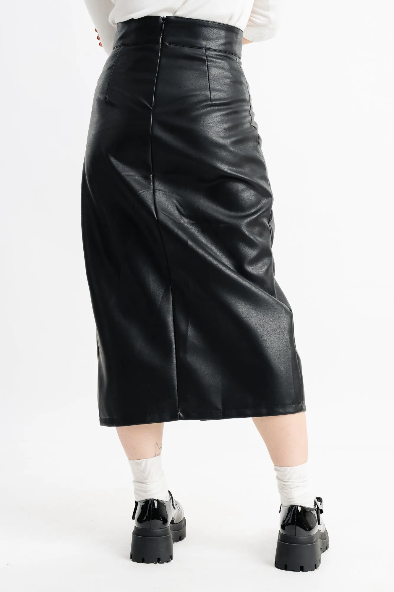 Black High Slit Skirt