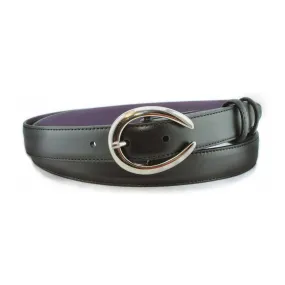 Black napa feel slim belt