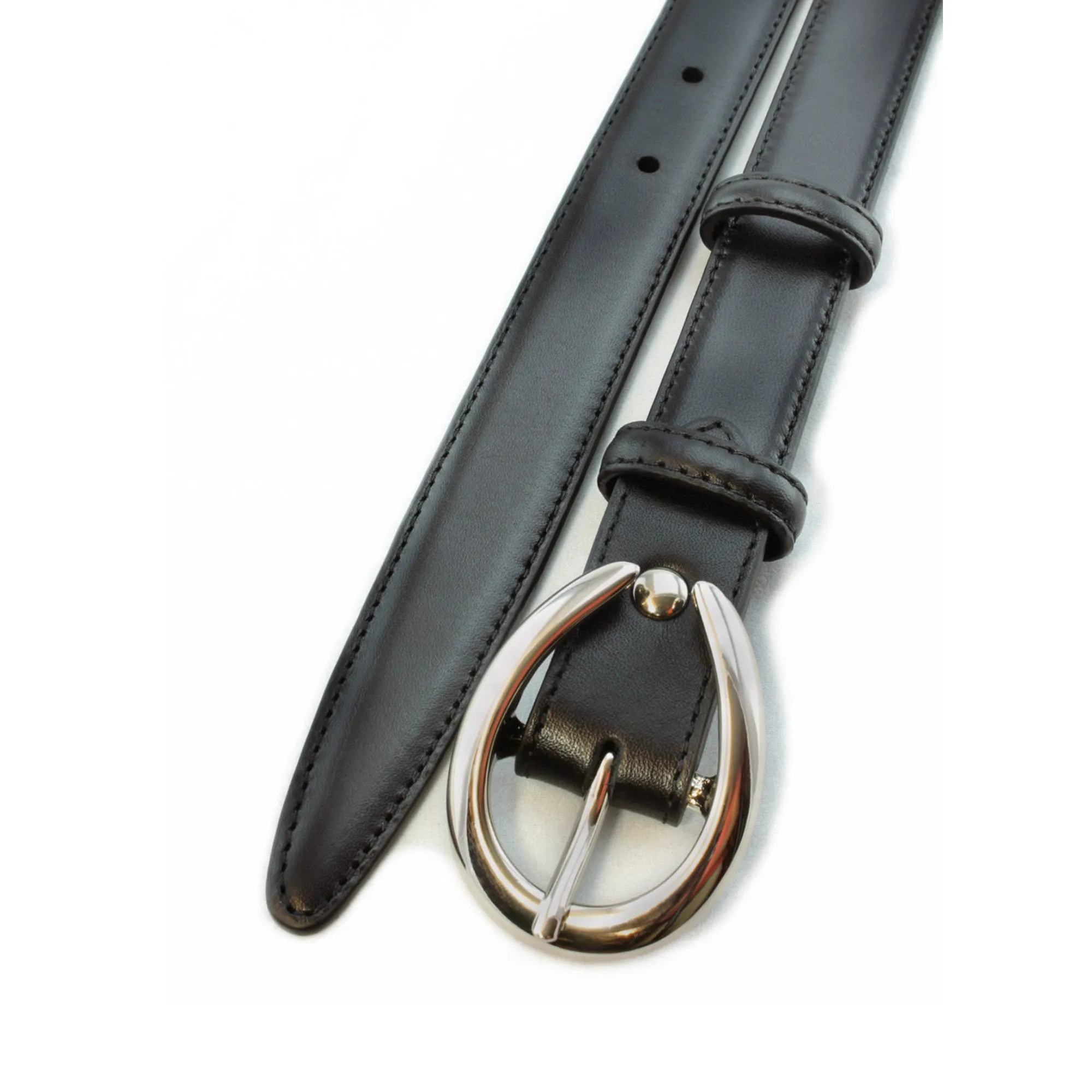 Black napa feel slim belt