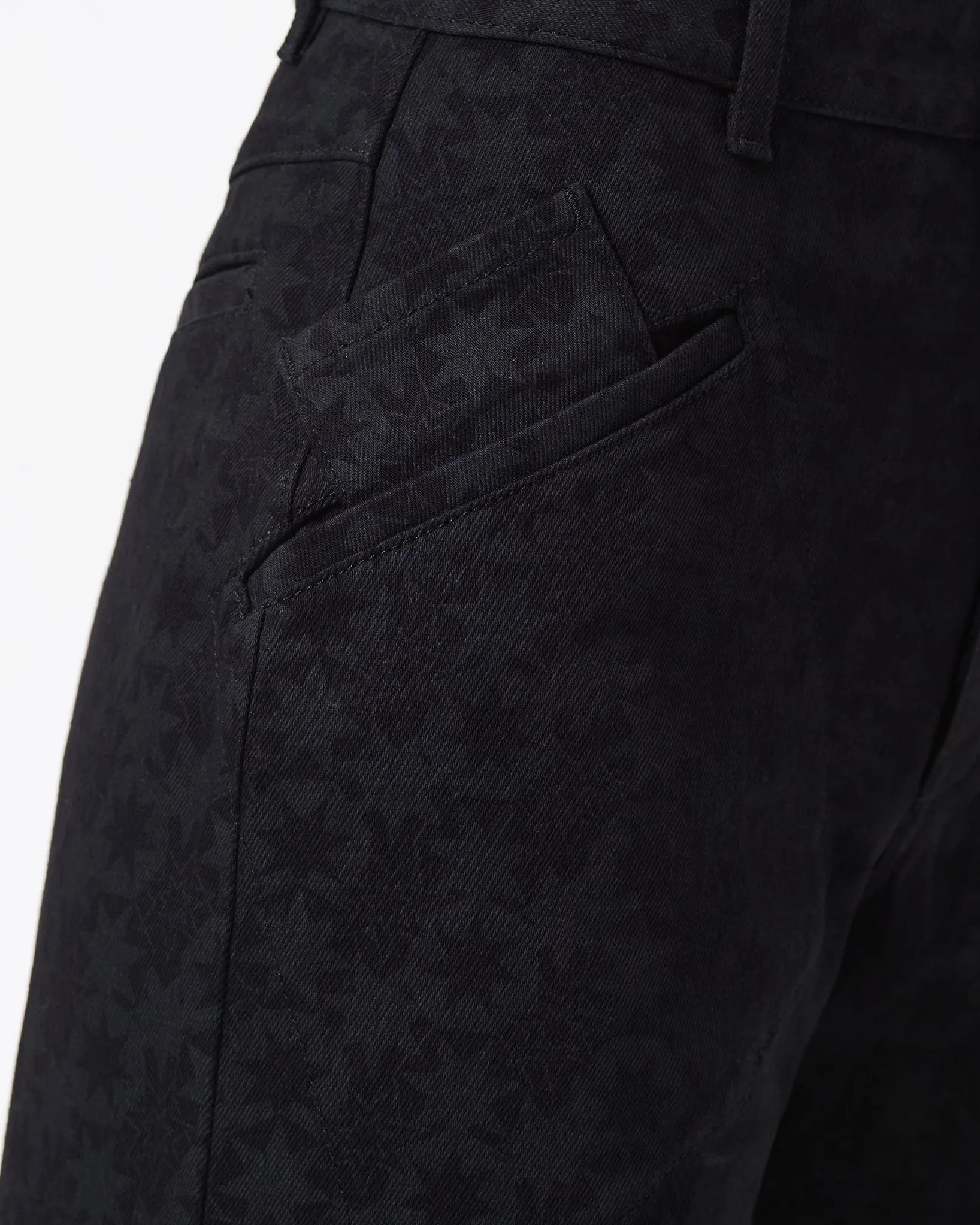 BLACK PATTERN DENIM PANTS