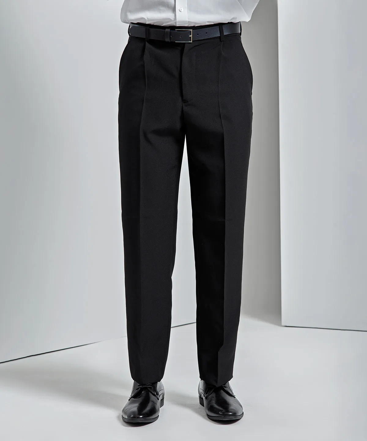 Black - Polyester trousers (single pleat)