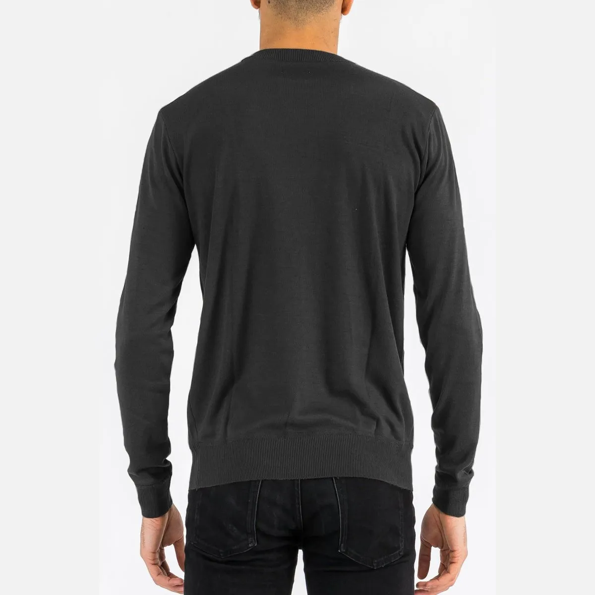 Black Round Neck Knit Sweater