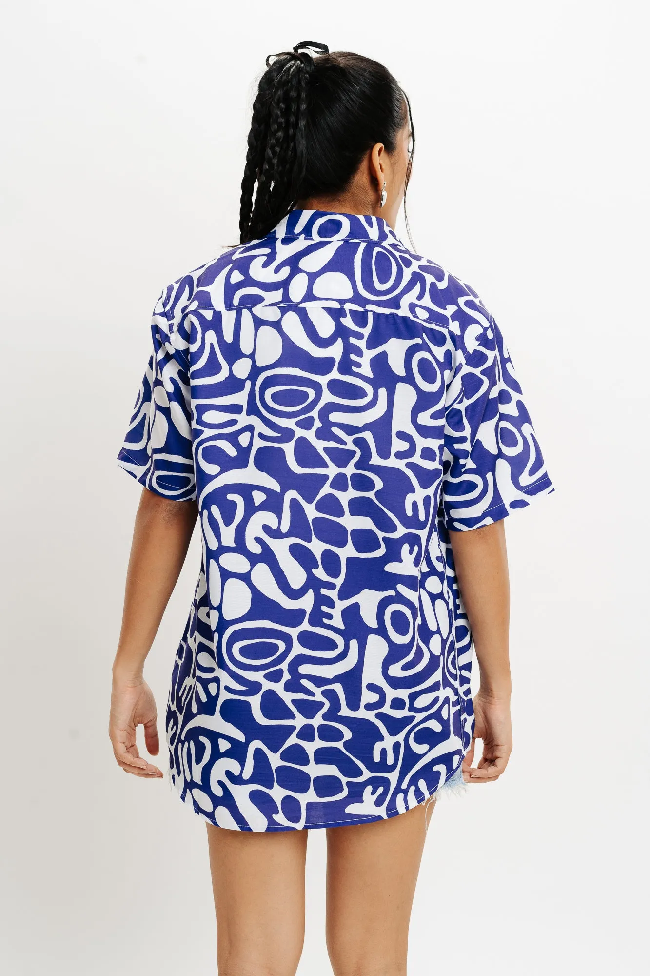 Blue Geo-Abstract Shirt