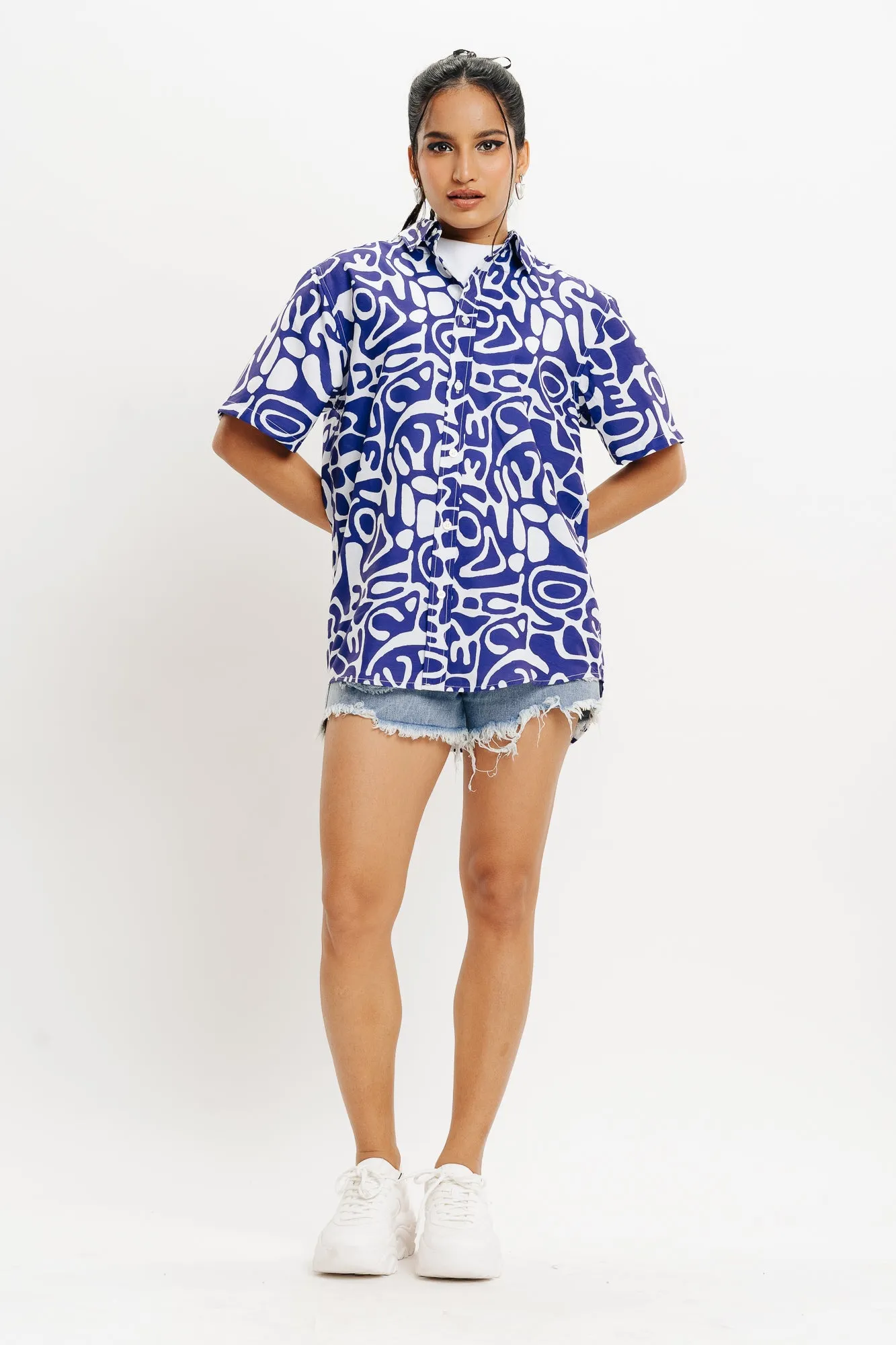 Blue Geo-Abstract Shirt