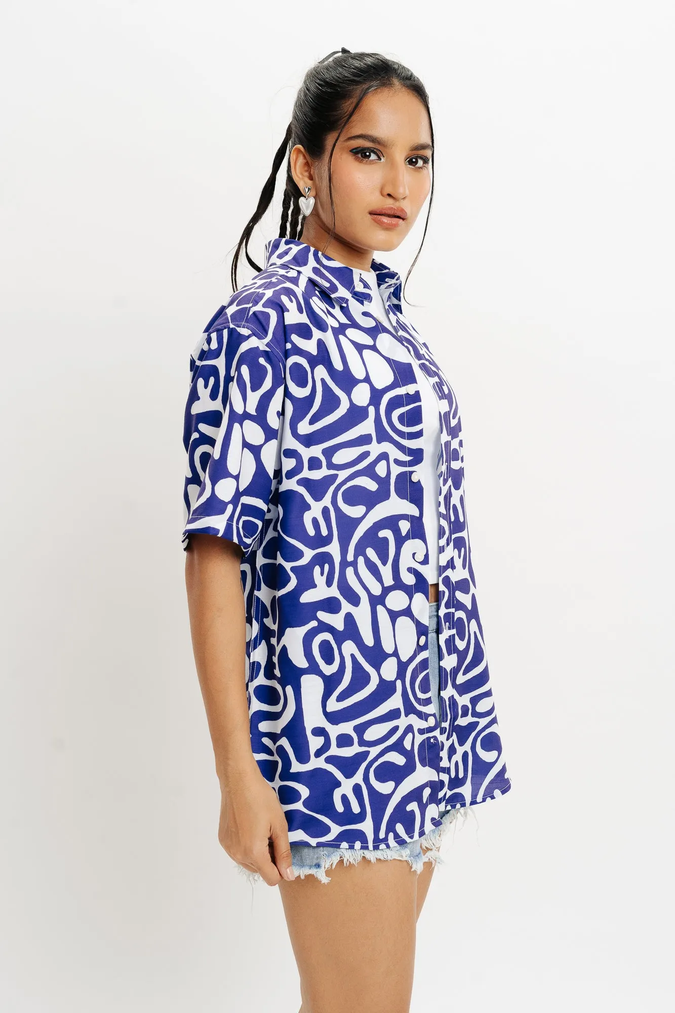 Blue Geo-Abstract Shirt