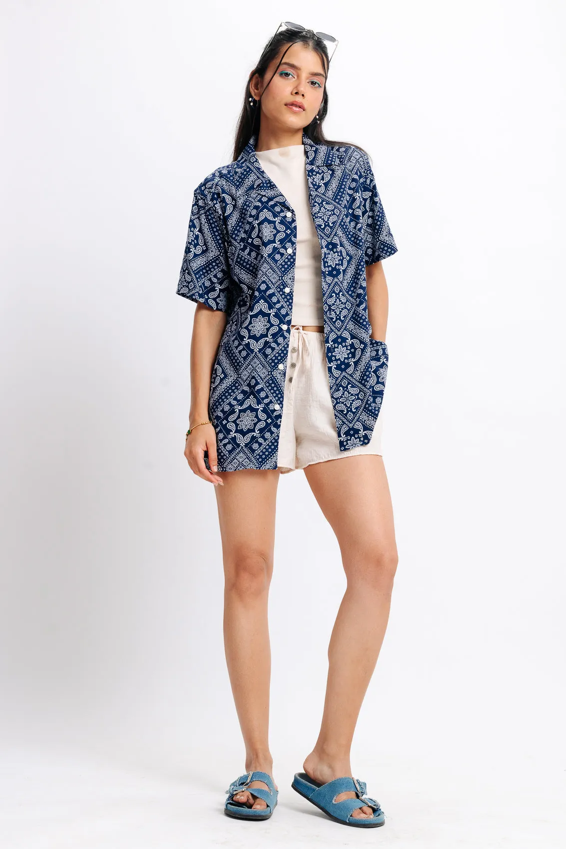 Blue Indi Viscose Shirt