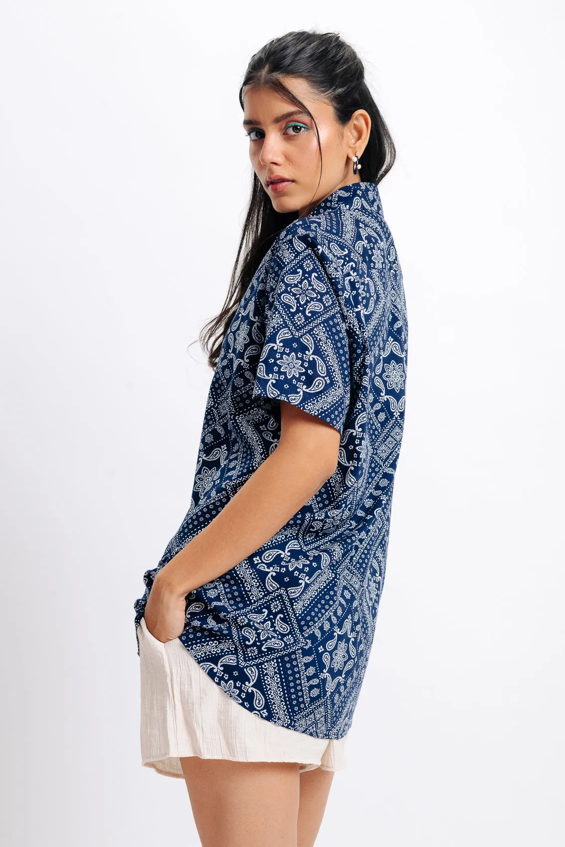 Blue Indi Viscose Shirt