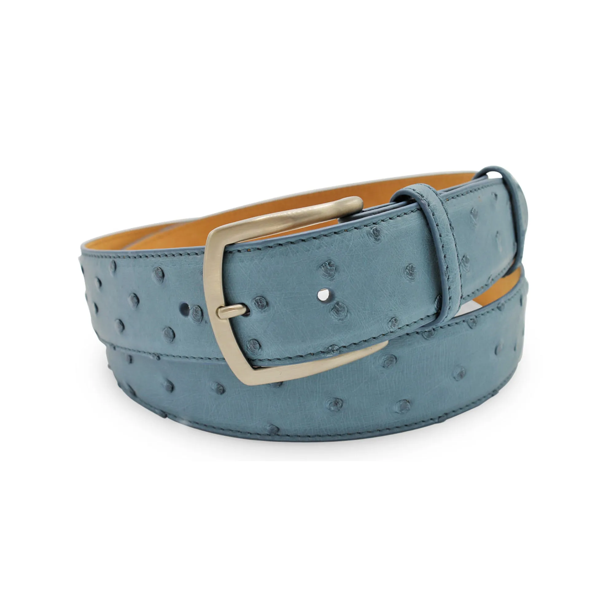 Blue Jeans Genuine Ostrich Quill Belt