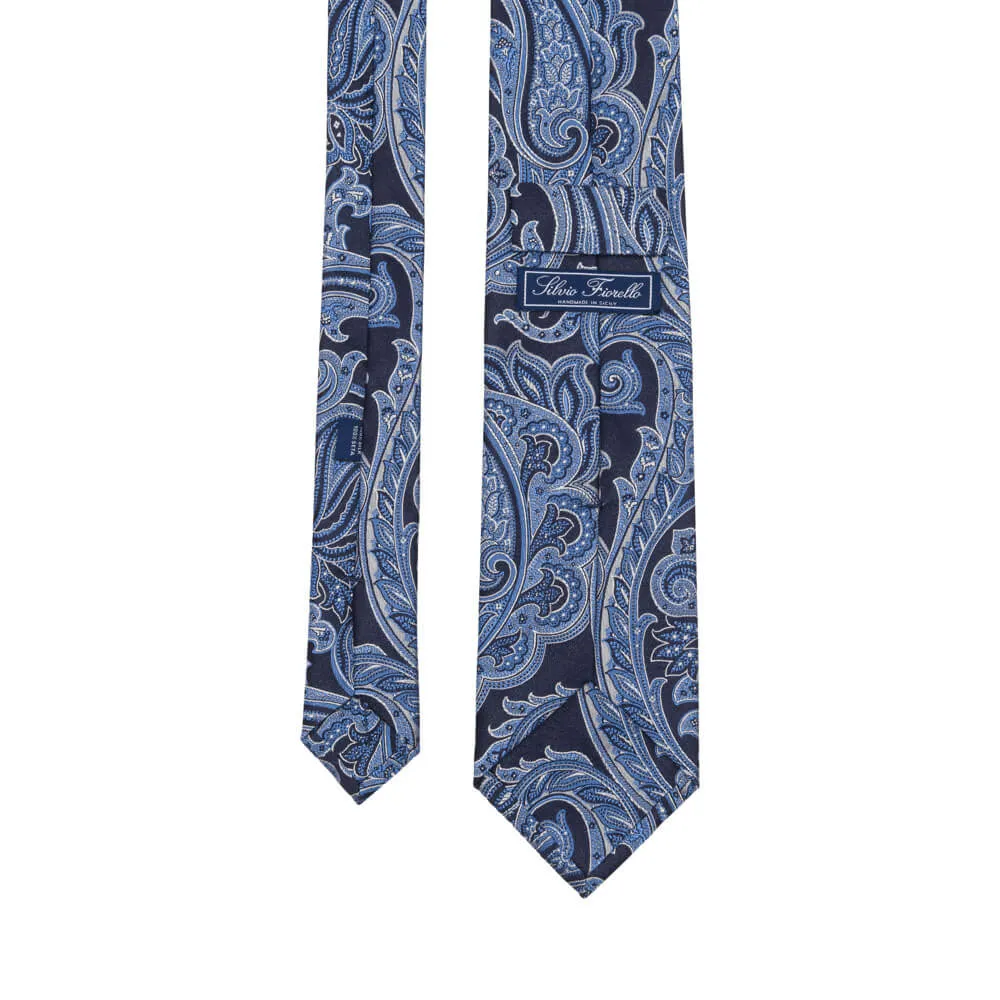 Blue Rich Paisley Woven Silk Tie