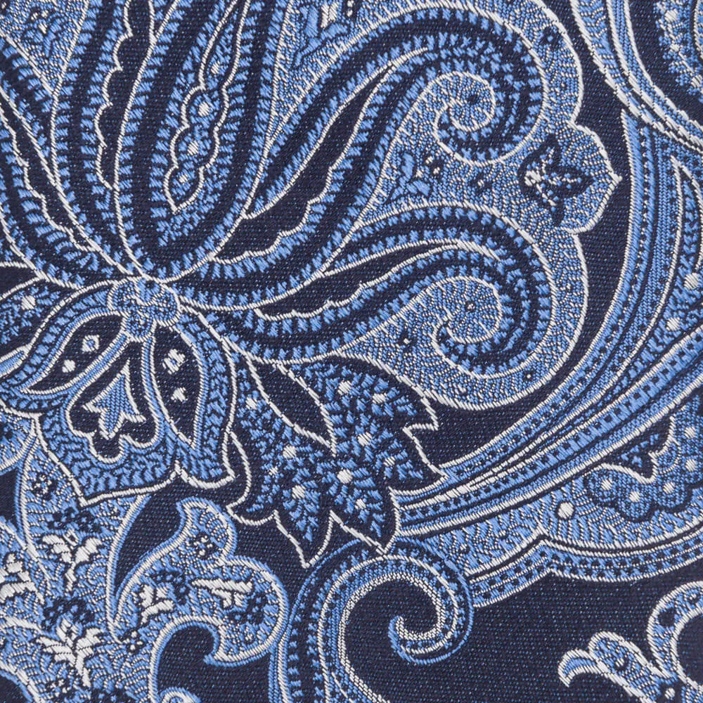 Blue Rich Paisley Woven Silk Tie