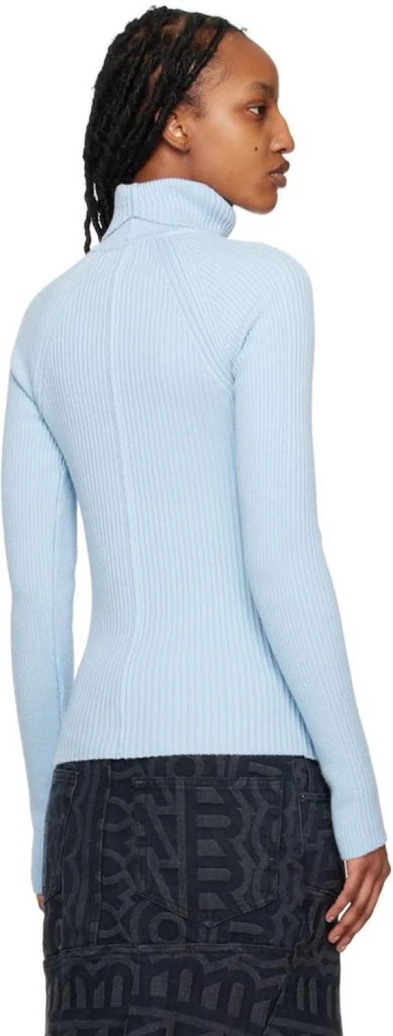 Blue 'The Ribbed' Turtleneck