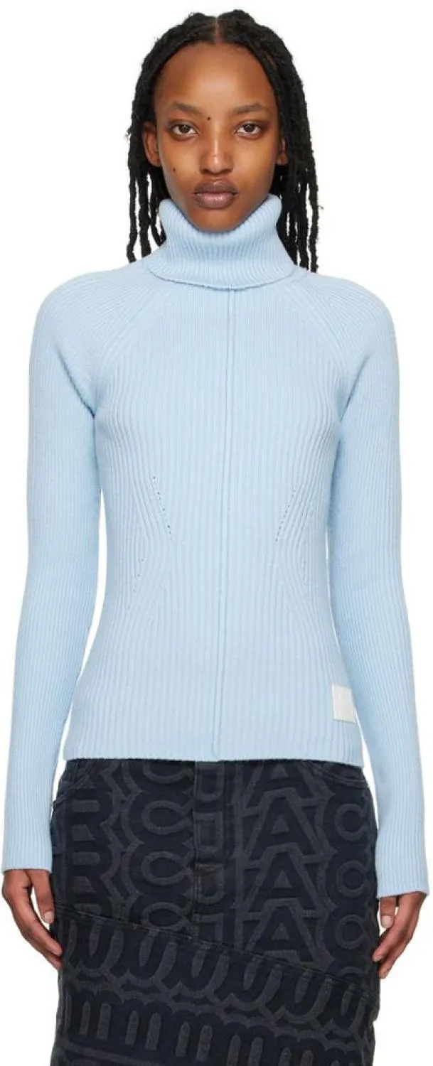 Blue 'The Ribbed' Turtleneck