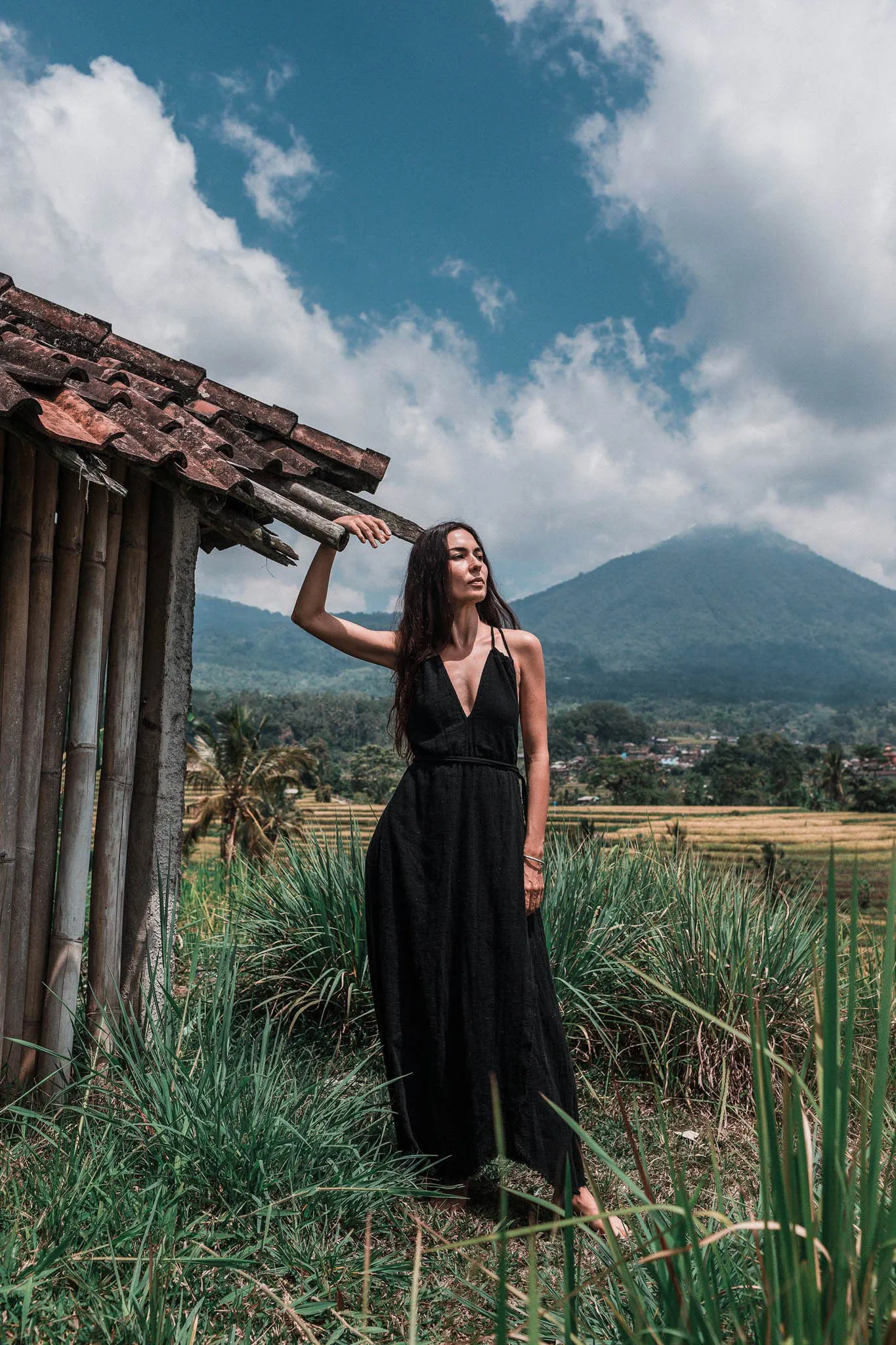 Bohemian Black Wedding Dress • Cocktail Evening Dress