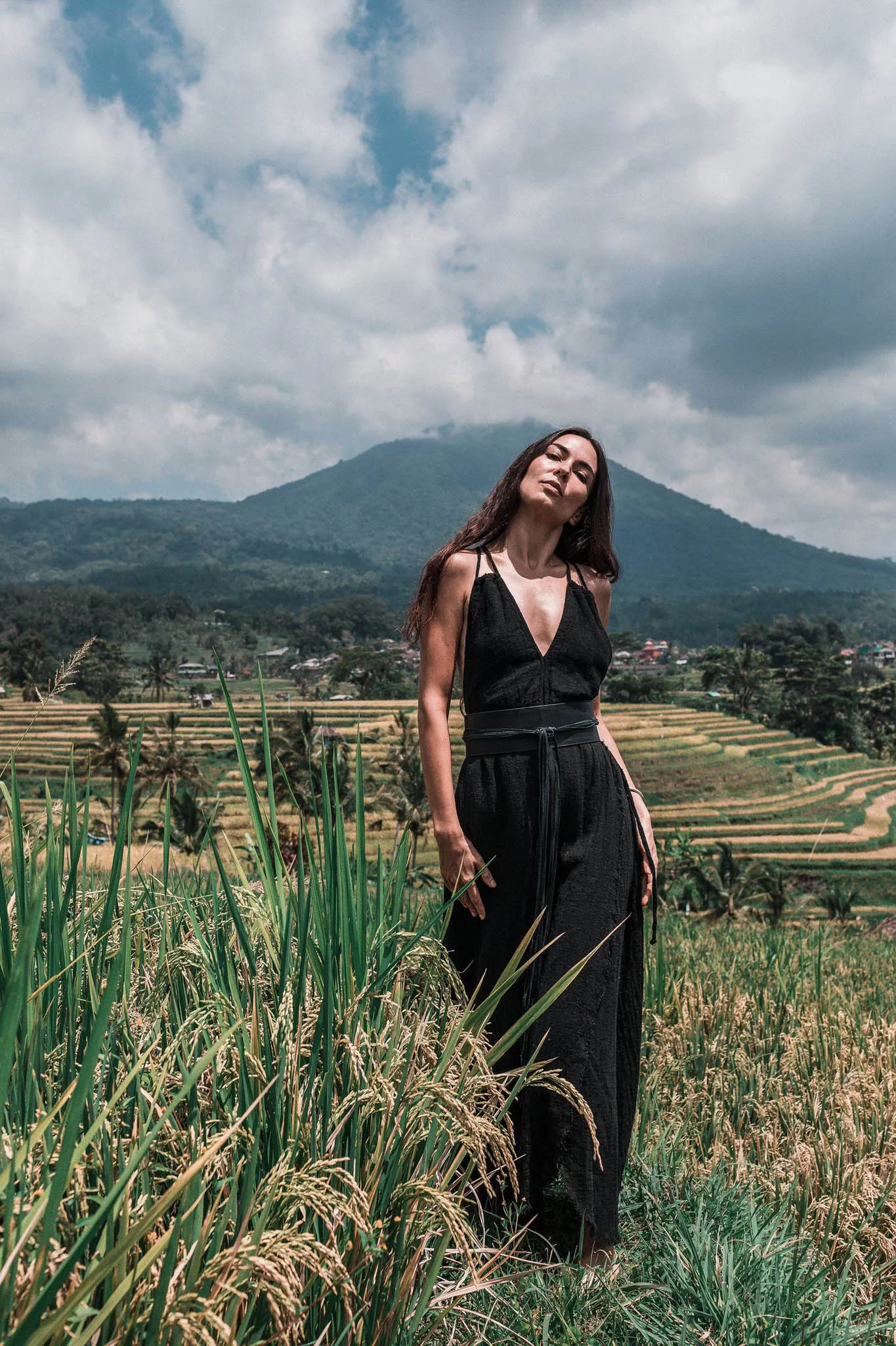 Bohemian Black Wedding Dress • Cocktail Evening Dress